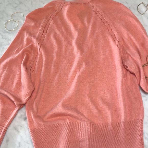 Sold! Q2 Pink V-neck Cardigan Sweater - Picture 5 of 6